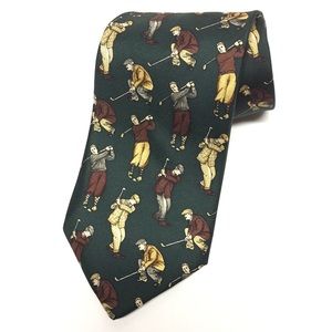 Brooks Brothers Makers Silk Tie Golf Graphic